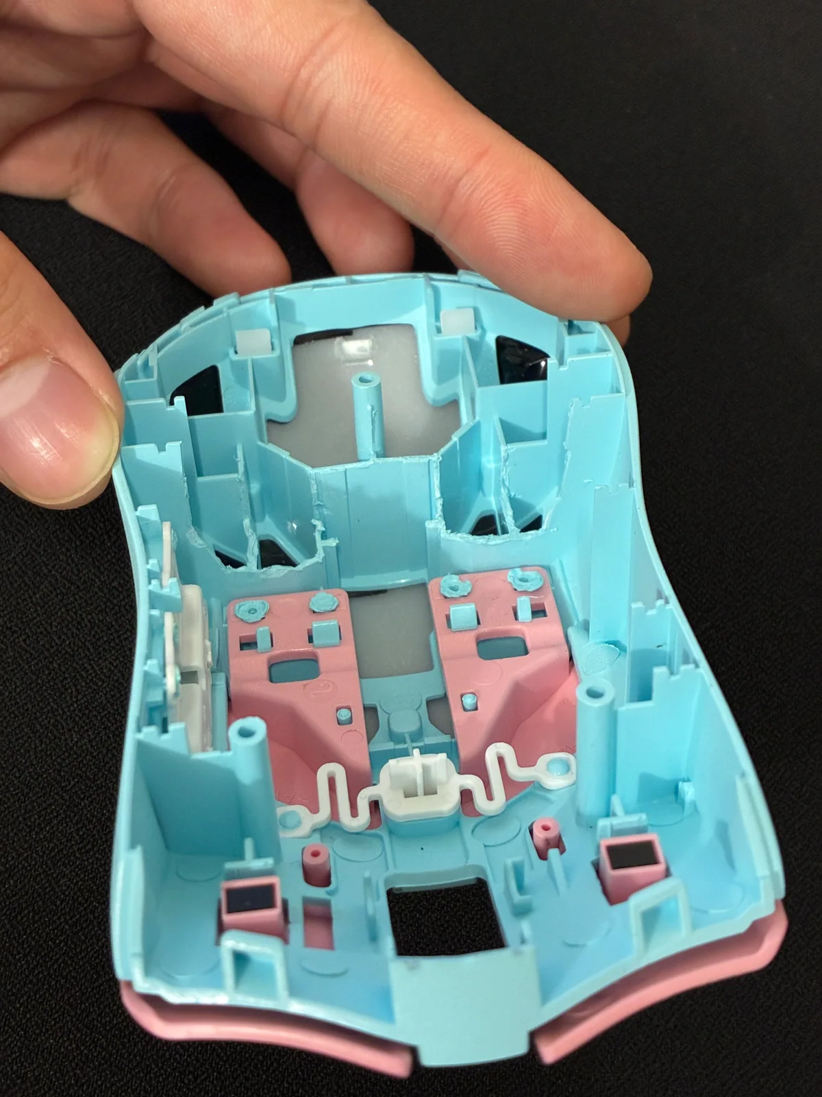 Finished top shell trim, view two